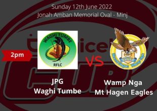 If you’re in Minj, it’s counting down to 2pm, go grab your tickets for the match between Waghi Tumbe and the Mt Hagen Eagles today